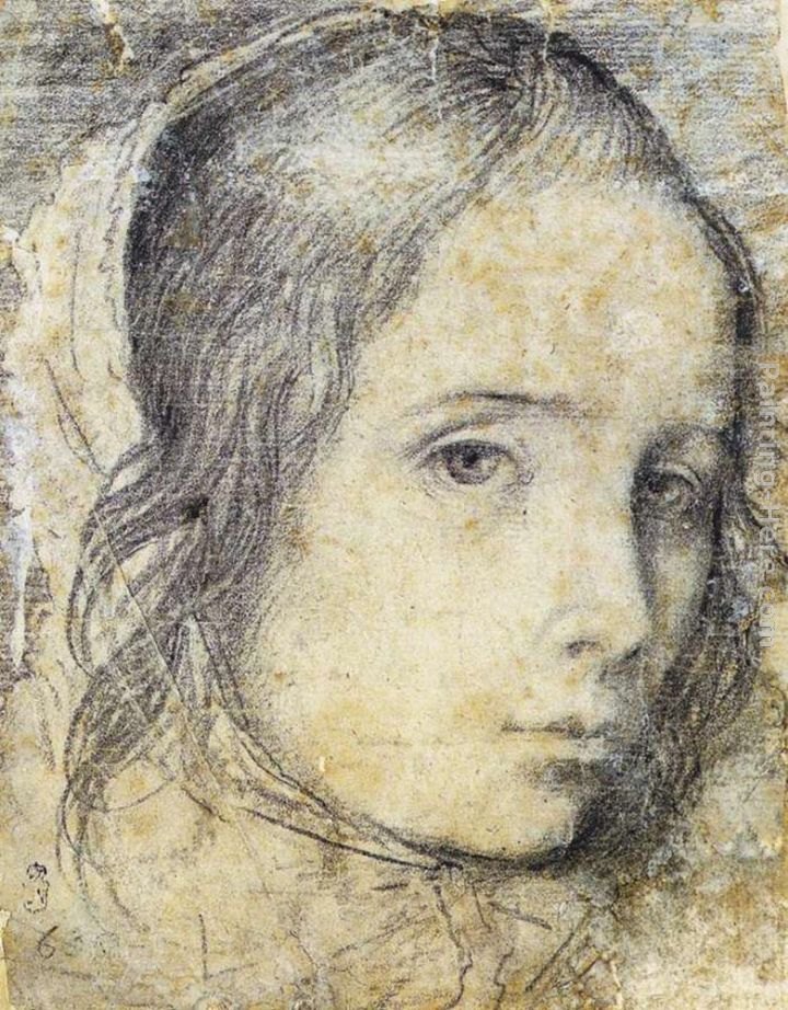 Diego Rodriguez de Silva Velazquez Head of a Girl